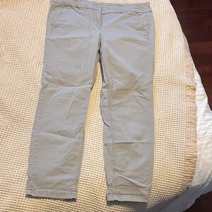 LOFT Gray Chino Ankle Pants